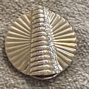 Silver tone Textured Round scarf clip